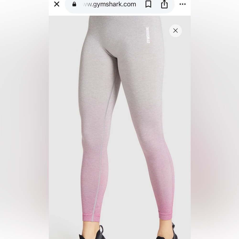 Gymshark Adapt Ombre Seamless Leggings in grey and pink.